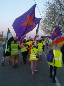 la columna extrememña en marcha