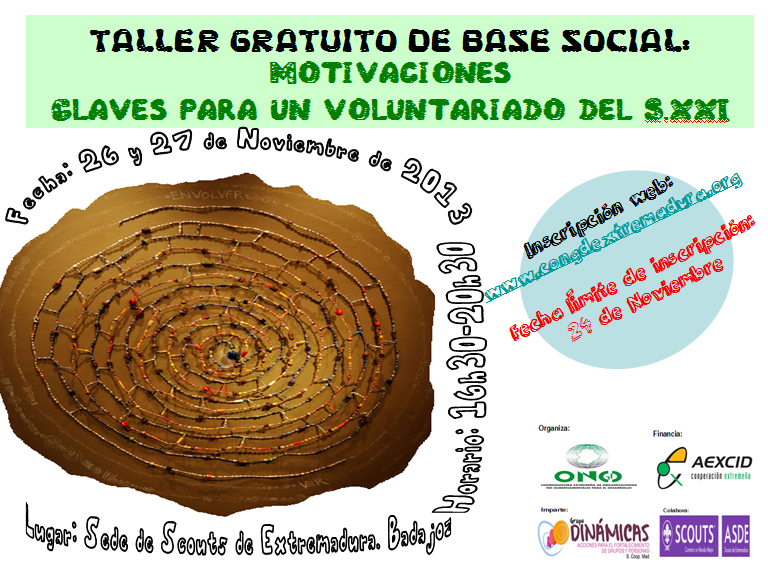 TALLER SOBRE BASE SOCIAL: “Motivaciones. Claves para un voluntariado del S.XXI”