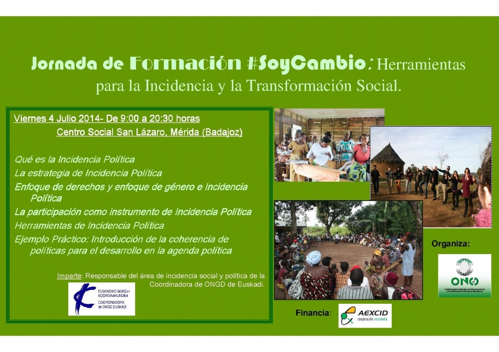 Jornada de Formación #SoyCambio:  Herramientas para la Incidencia y la Transformación Social