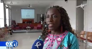 Aua Keita, de Aprodel, Guinea-Bissau, habla para Canal Extremadura TV del III Encuentro de Actores de Acción Social que organiza la CONGDEX en Casar de Cáceres, los días 7, 8 y 9 de noviembre 2014