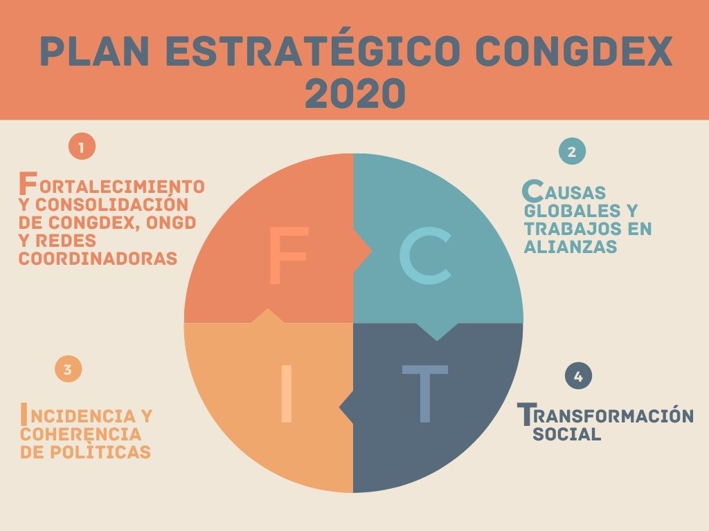 Temporalización Plan Estratégico CONGDEX para 2020