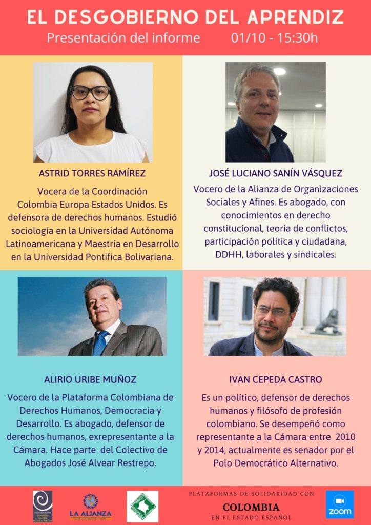 Presentación del informe “El desgobierno del aprendiz, autoritarismo, guerra y pandemia”.