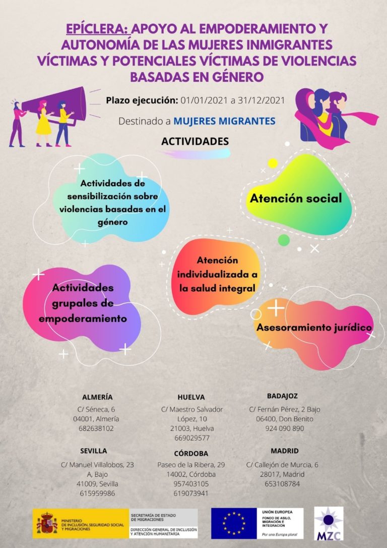 EPÍCLERA: Apoyo al empoderamiento y autonomía de las mujeres inmigrantes víctimas y potenciales víctimas de violencias basadas en género