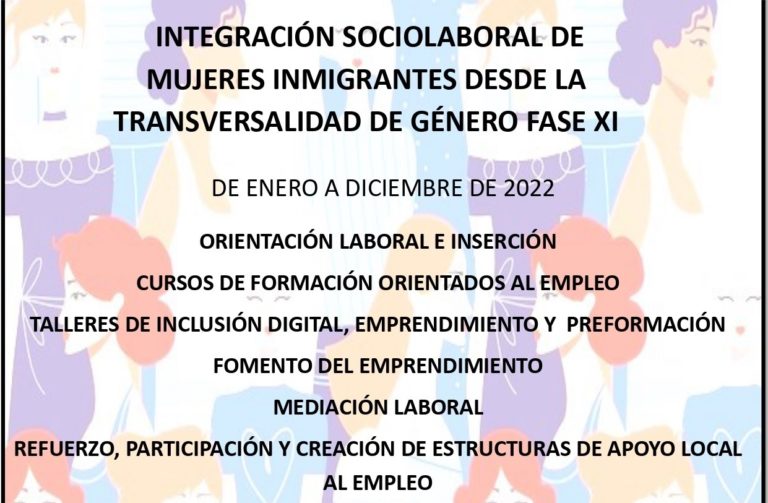 MZC: Programa «Integración sociolaboral de mujeres inmigrantes desde la transversalidad de género, Fase X»