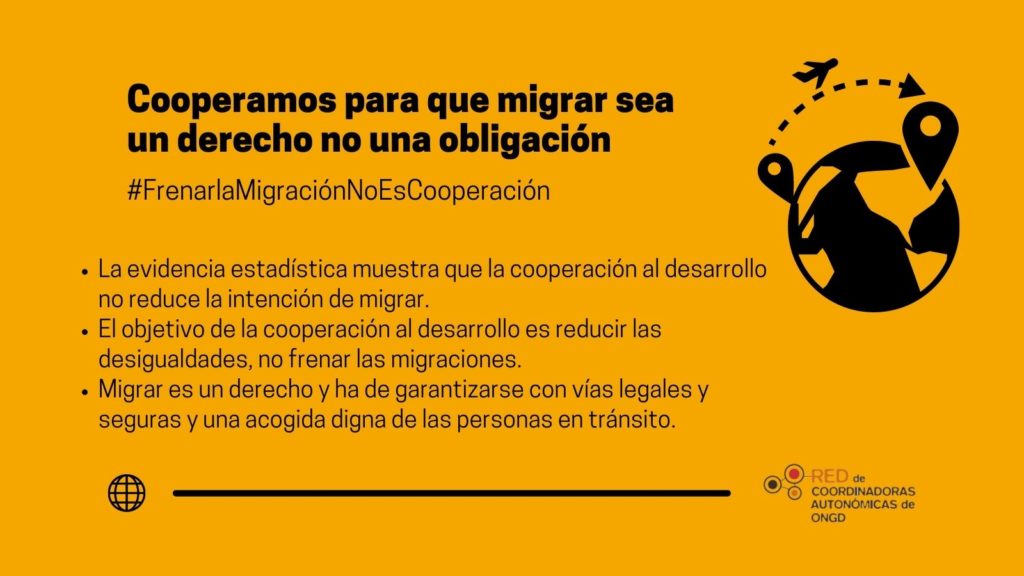 Red de Coordinadoras Autonómicas: Cooperación y migraciones, dos políticas relacionadas pero no a cualquier precio.