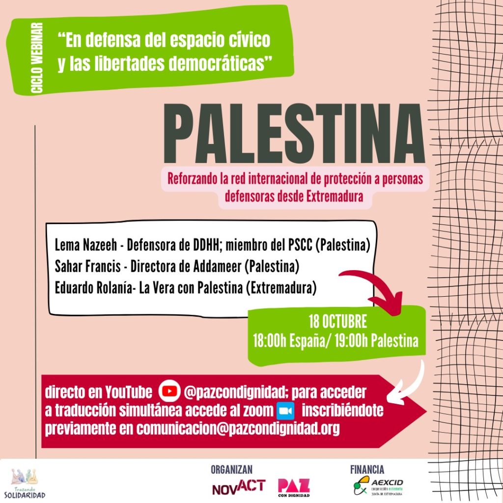 Webinar sobre Palestina_NOVACT Y PAZ CON DIGNIDAD