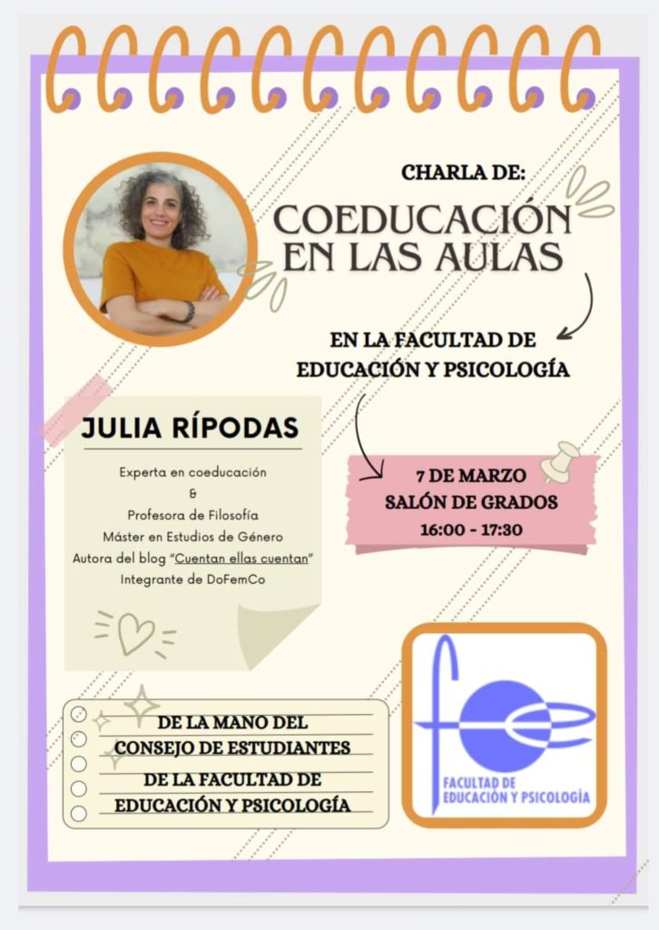 charla coeducacion Facultad educacion Badajoz