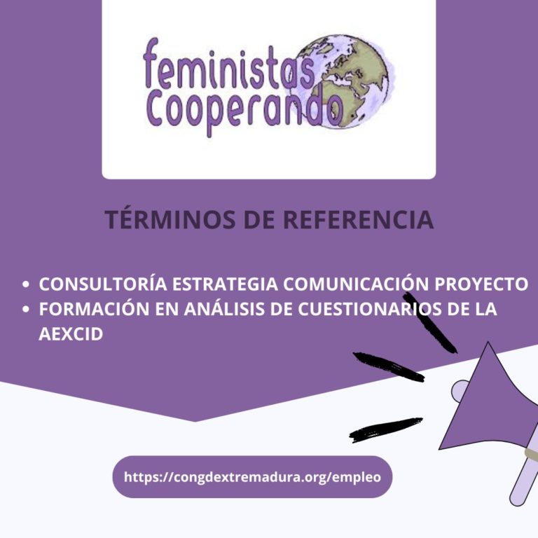 FEMINISTAS COOPERANDO: TDR CONSULTORÍA ESTRATEGIA COMUNICACIÓN_FORMACIÓN ANÁLISIS CUESTIONARIOS AEXCID