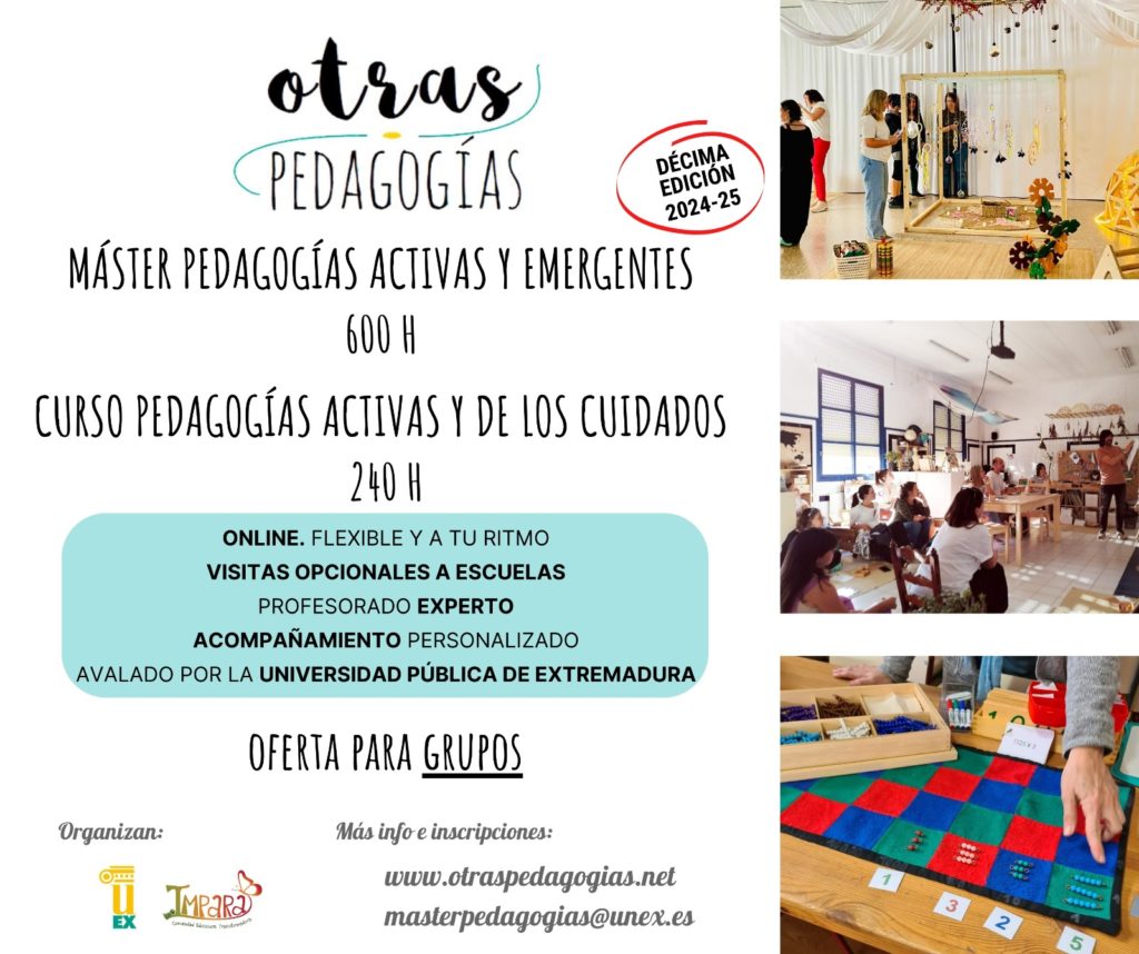 NUEVA EDICIÓN MASTER Y CURSO OTRAS PEDAGOGÍAS_PEDAGOGÍAS ACTIVAS