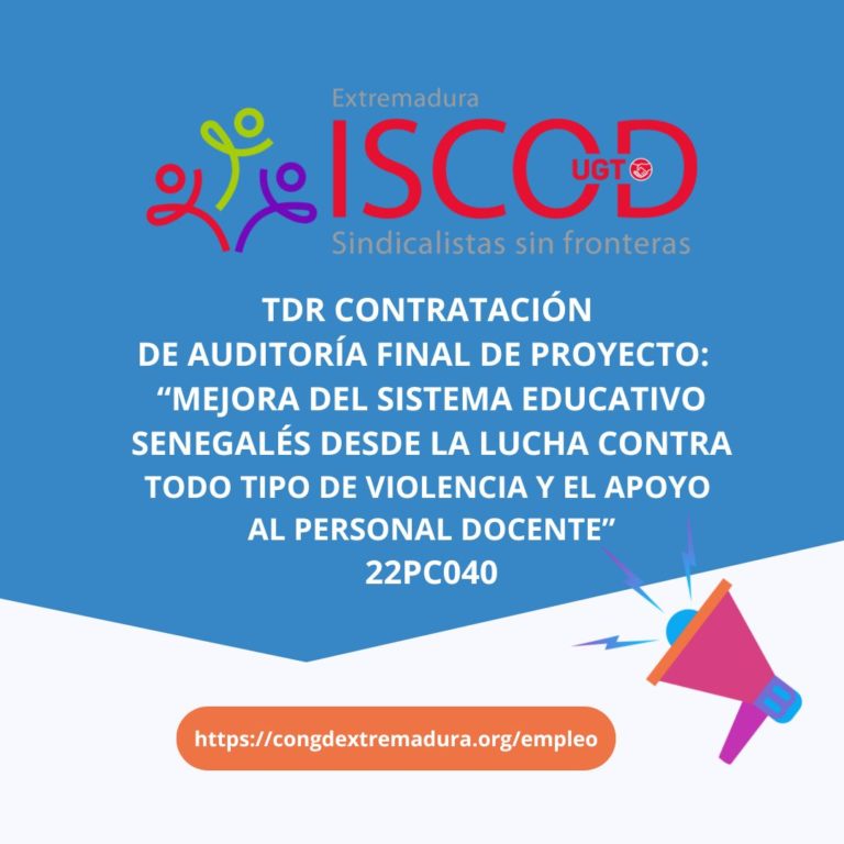 TDR ISCOD: SERVICIO TÉCNICO AUDITORÍA FINAL PROYECTO COOPERACIÓN EN SENEGAL