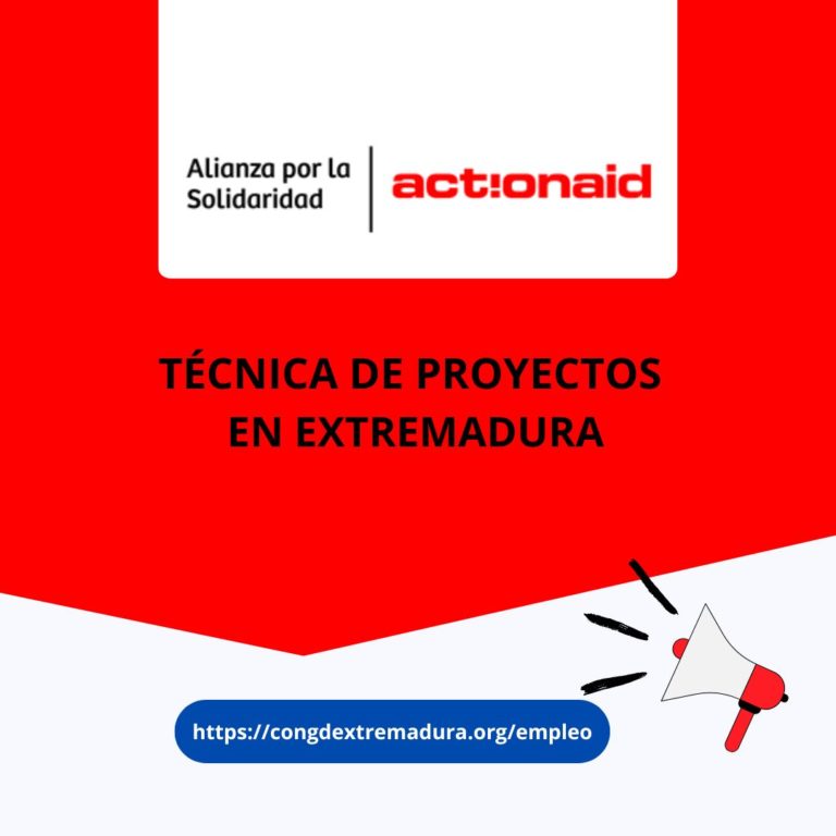 TÉCNICA PROYECTOS ALIANZA SOLIDARIDAD EN EXTREMADURA