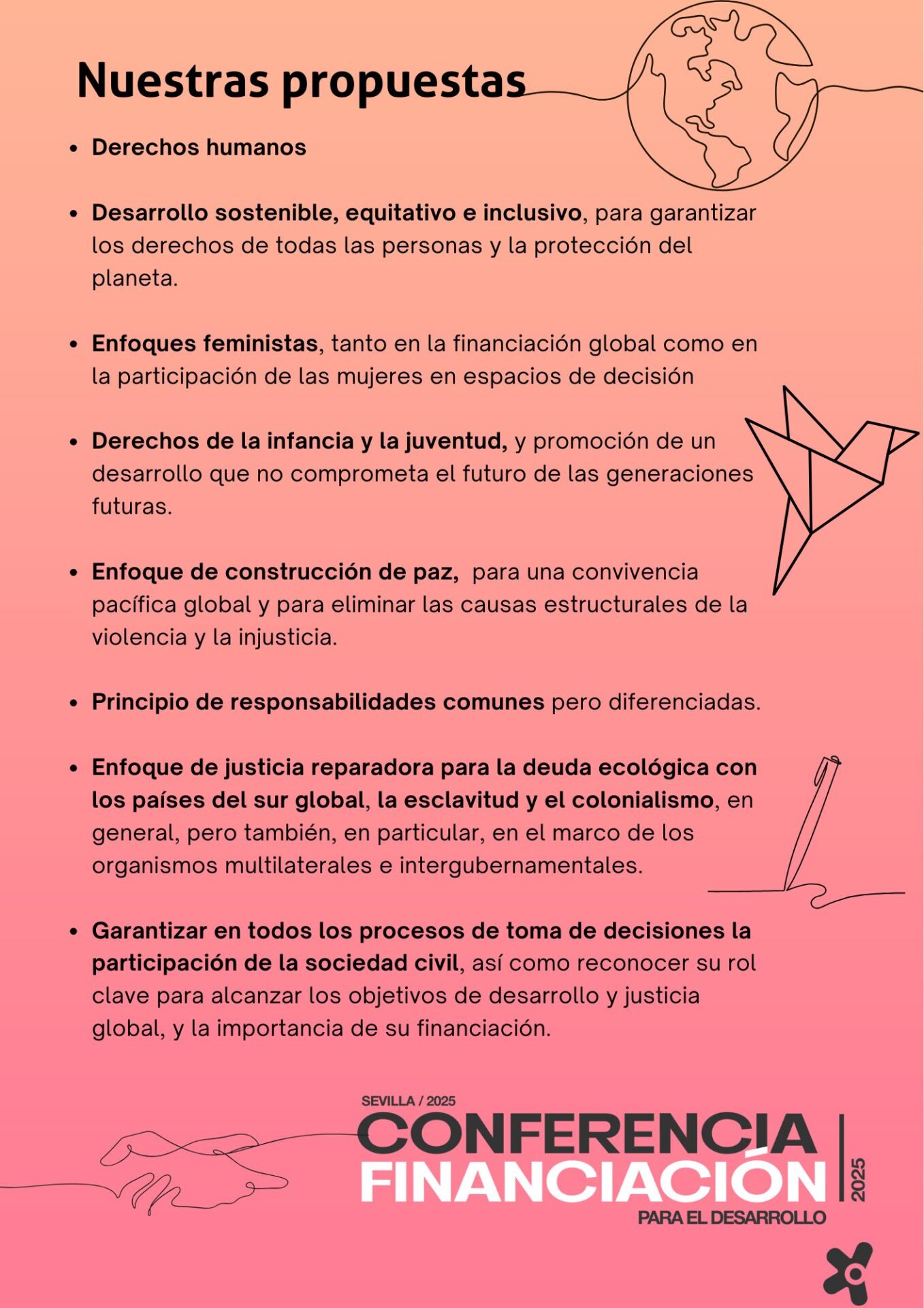 peticiones conferencia financiacion desarrollo